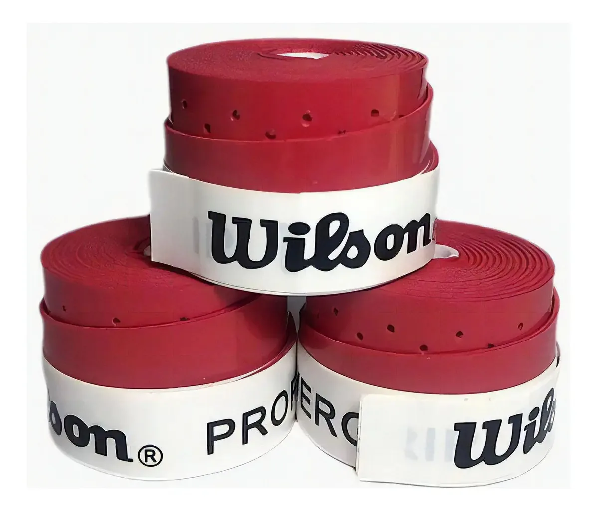 Overgrip Wilson Profile Perfurado Pegajoso Over Grips 3 Unid Cor Vermelho