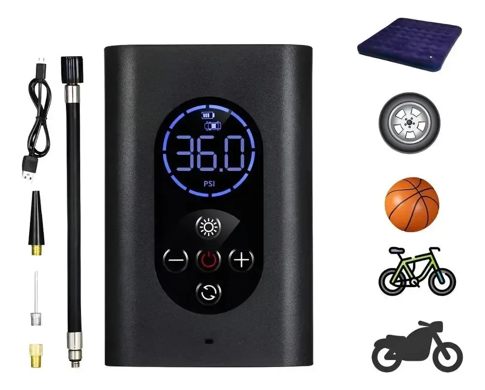 Calibrador Compressor Pneu Digital Bike Carro Moto Sem Fio C