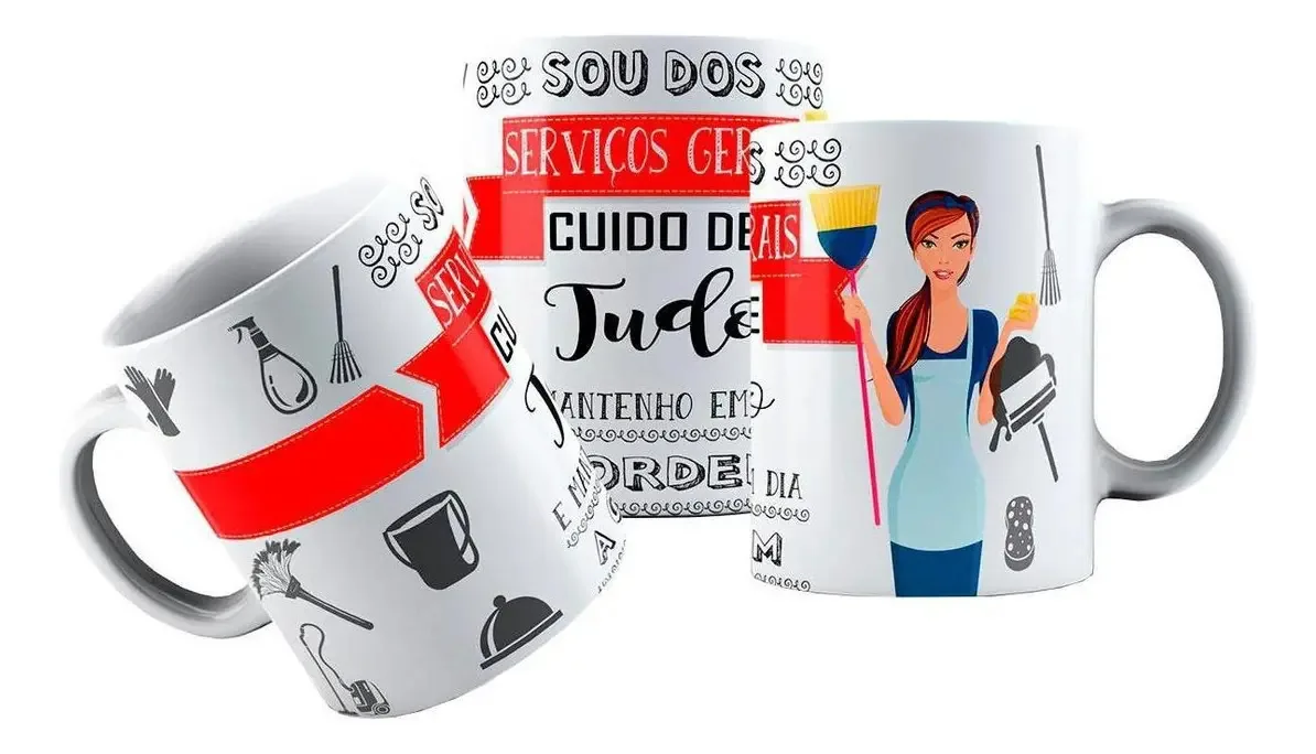 Caneca Cerâmica Serviços Gerais Zeladoria Cuido Tudo