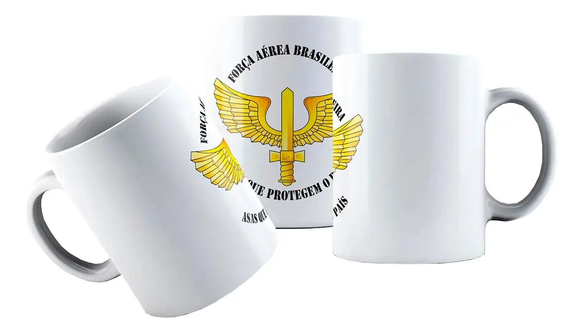 Caneca de Cerâmica Airsoft c/ Asas e Espada – 325 mL