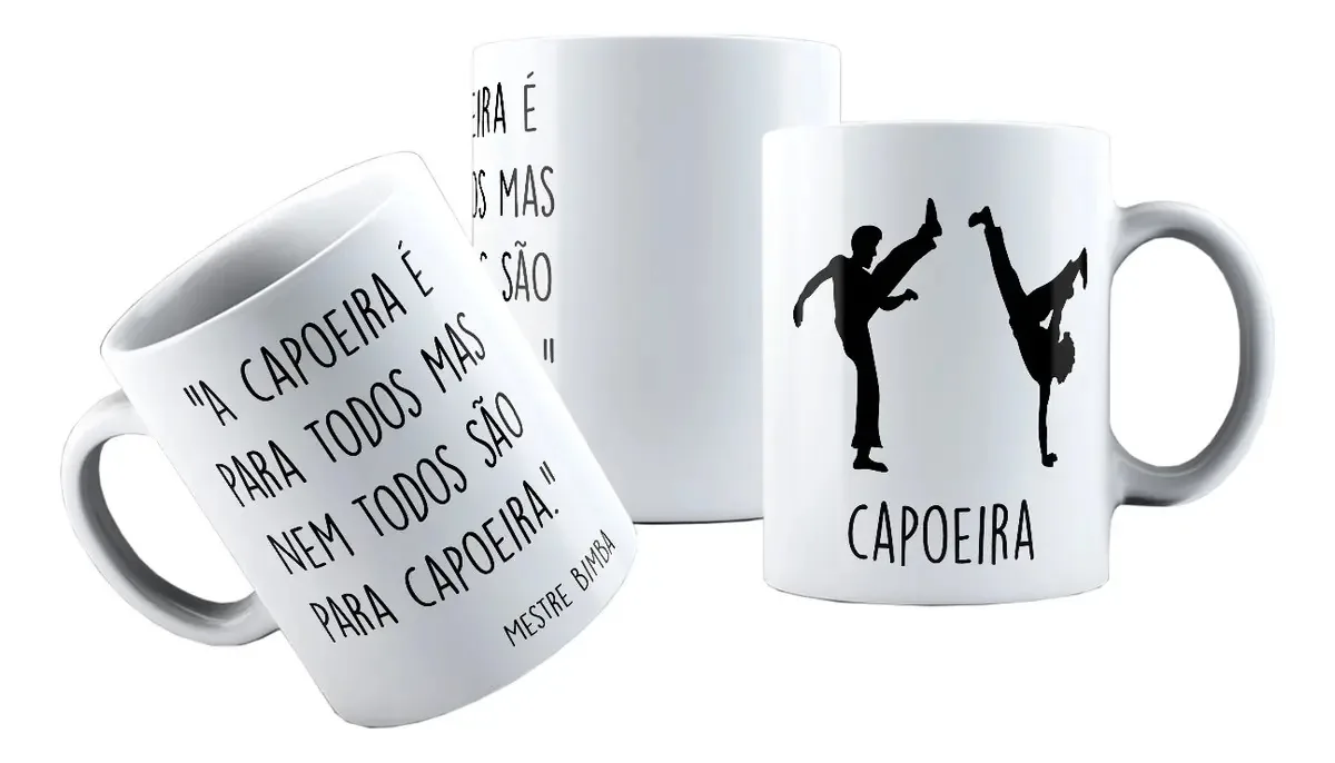 Caneca Cerâmica Capoeira Dança Luta Arte Brasileira Frase
