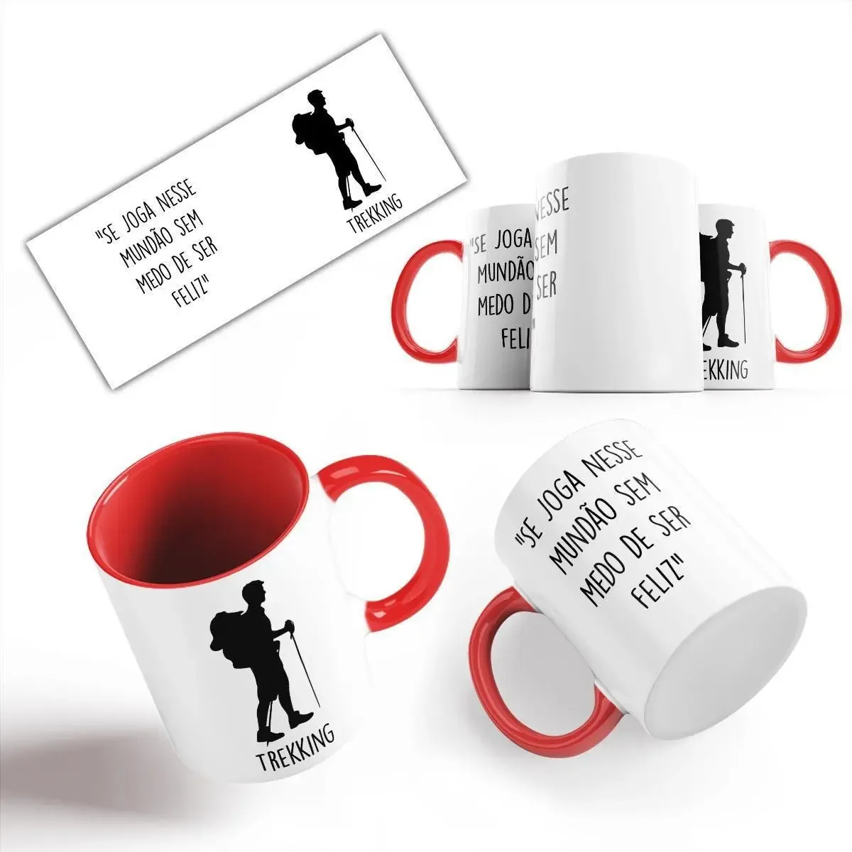 Caneca Vermelha Trekking Trilha Ar Livre Montanhismo