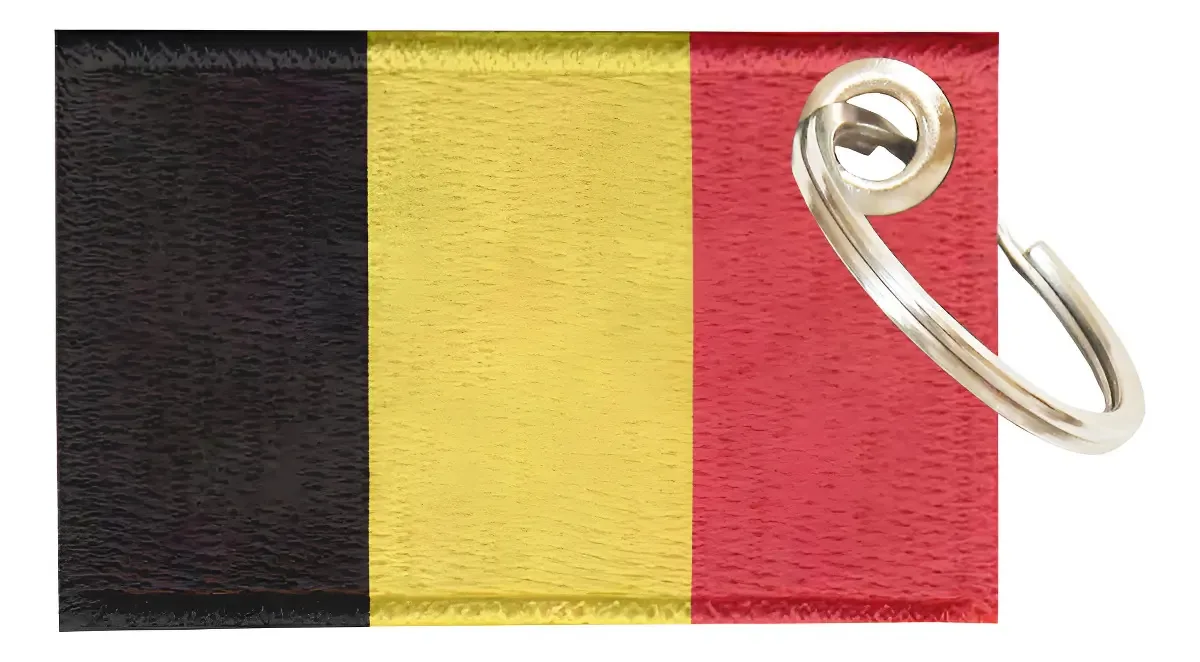 Chaveiro Bordado Bandeira da Bélgica - Talysmã Bordados