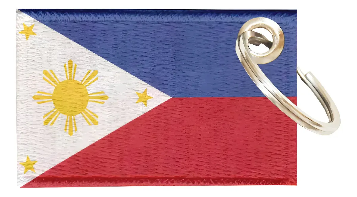 Chaveiro Bordado Bandeira Filipinas de Nylon Premium da Talysmã Bordados