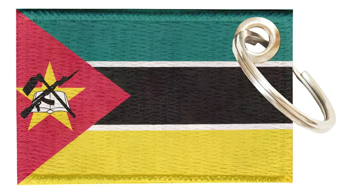 Chaveiro Bordado Bandeira de Moçambique Talysmã Bordados