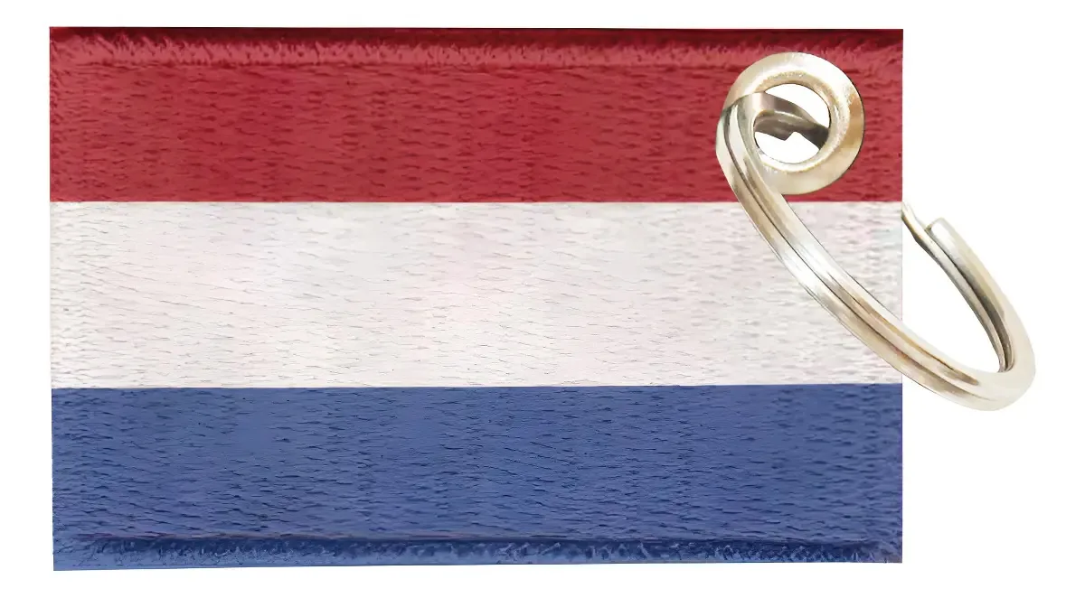Chaveiro Bordado Bandeira Países Baixos 5,5x3,5 Sublimado