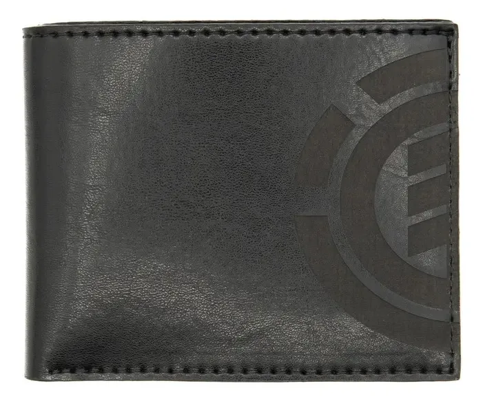 Carteira Element Daily de Couro Preto Com Porta Moedas