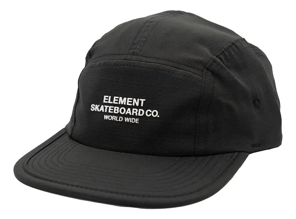 Boné Element Aba Reta Skateboard Panel Sm25 Preto Tamanho Único
