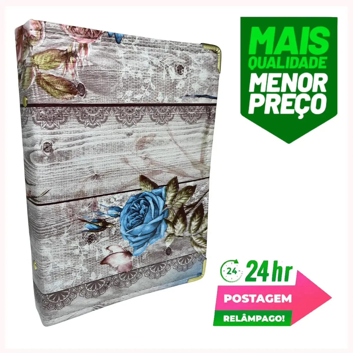 Pasta Coral Hinos Louvor Hinario Igreja Promoção (N5 Floral Azul)