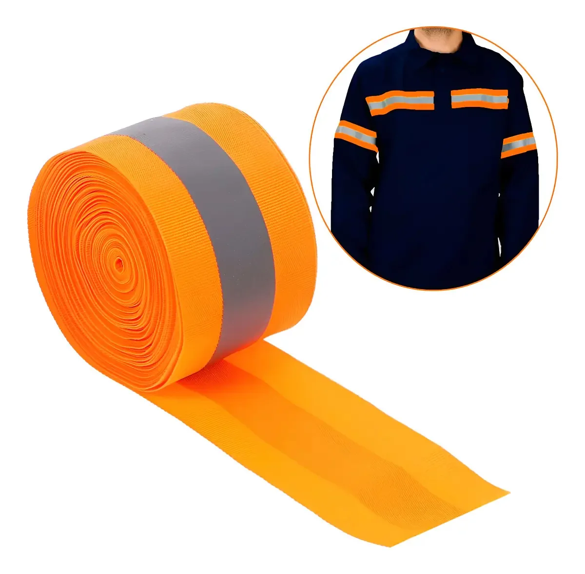 Fita Faixa Refletiva Uniformes Verde Fluorescente 50mmx50m Cor Laranja