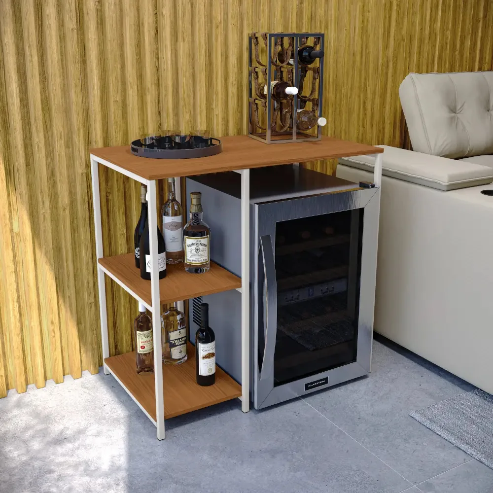 Aparador Adega Bar Cervejeira Kappesberg Industrial LI044 Canela/branco