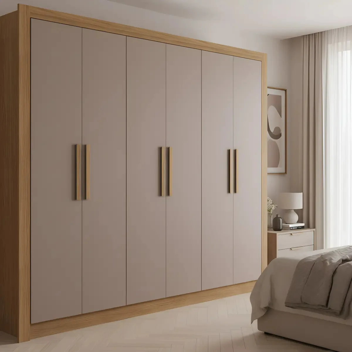 Gurda Roupas 6 Portas 2 Gavetas Kappesberg 218x223x47cm Cor Nogal/Fendi