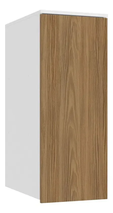 Armário Aéreo Para Quarto N551 1 Porta Branco/nogueira - Cor Bege