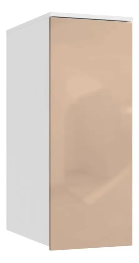Armário Aéreo Para Quarto N551 1 Porta Branco/macadamia - Cor Bege Escuro