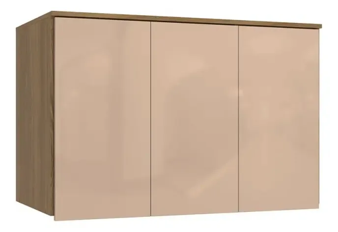 Armário Aéreo Para Quarto N541 3 Portas Cor Bege Escuro