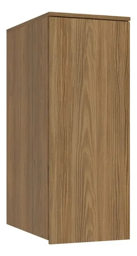 Armário Aéreo Para Quarto N551 1 Porta Nogueira - Cor Marrom-escuro