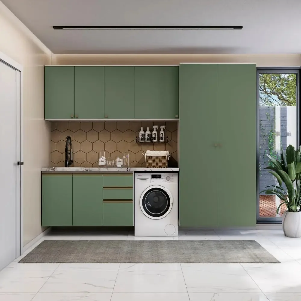 Lavanderia Modulada Kappesberg Celeste 5 Peças Verde 280cm