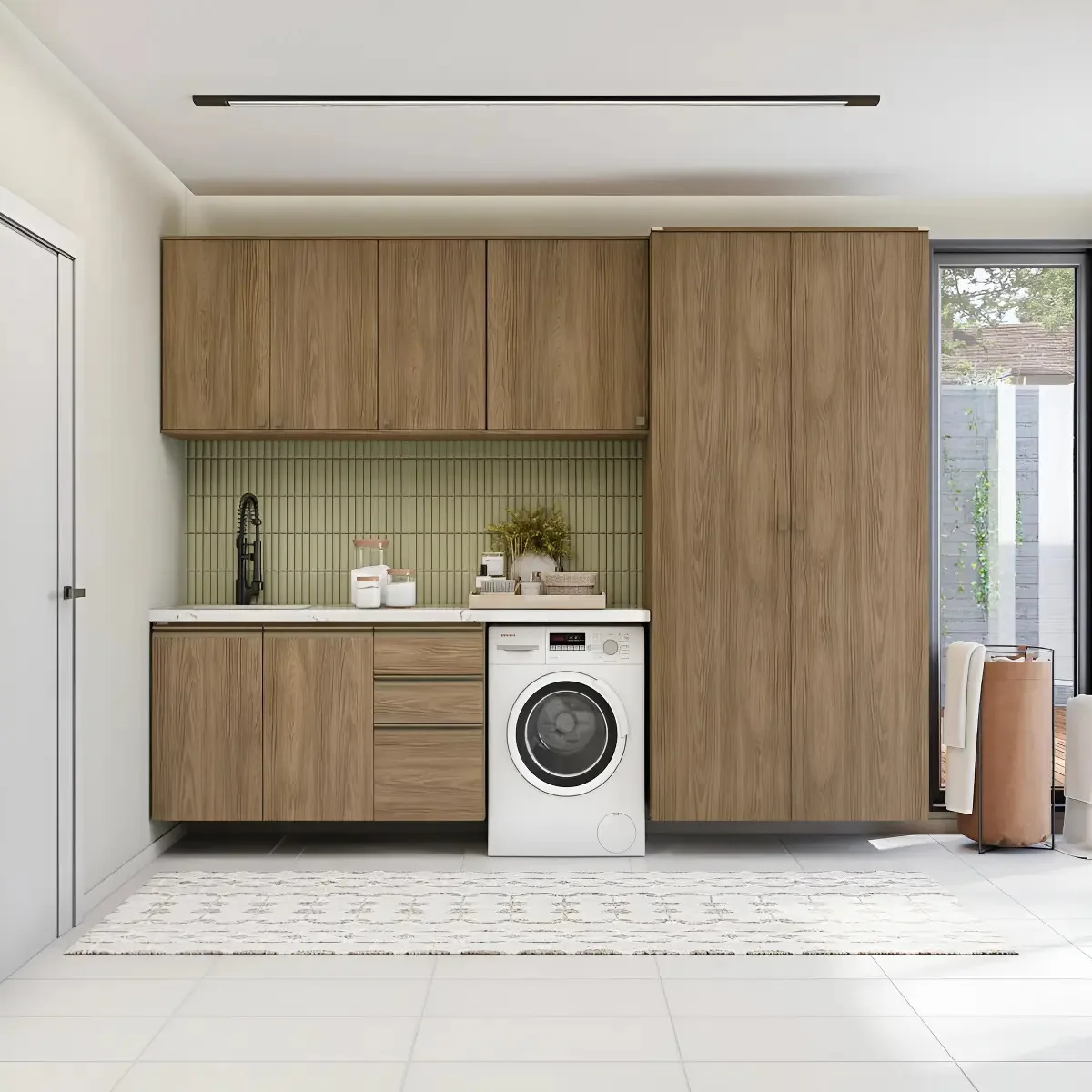 Lavanderia Modulada Kappesberg Celeste 5 Pçs Nogueira 280cm
