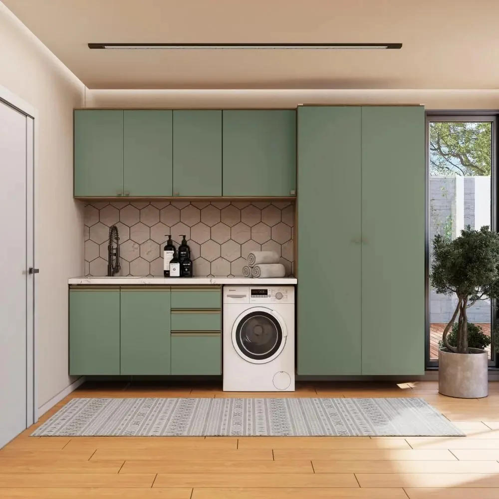 Lavanderia Modulada Kappesberg Celeste 5 Peças Verde 280cm