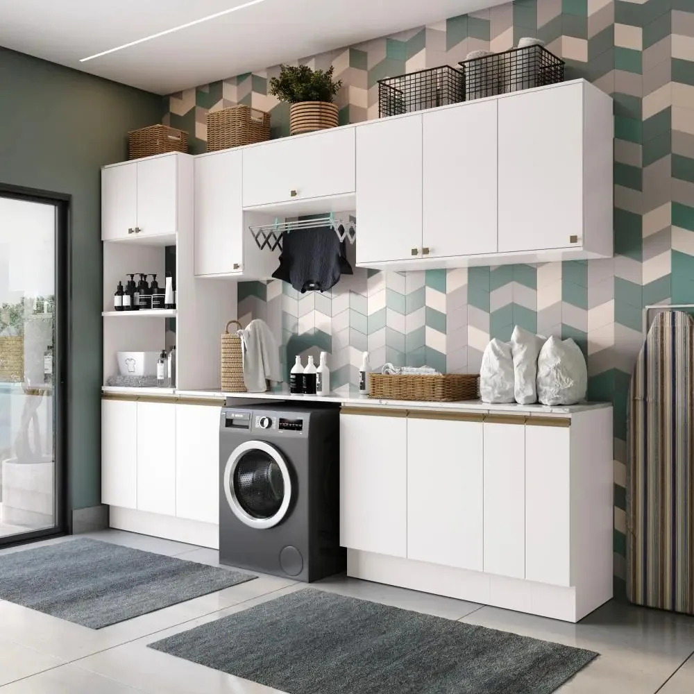 Lavanderia Modulada Kappesberg Celeste 9 Pçs Branco 310,5cm