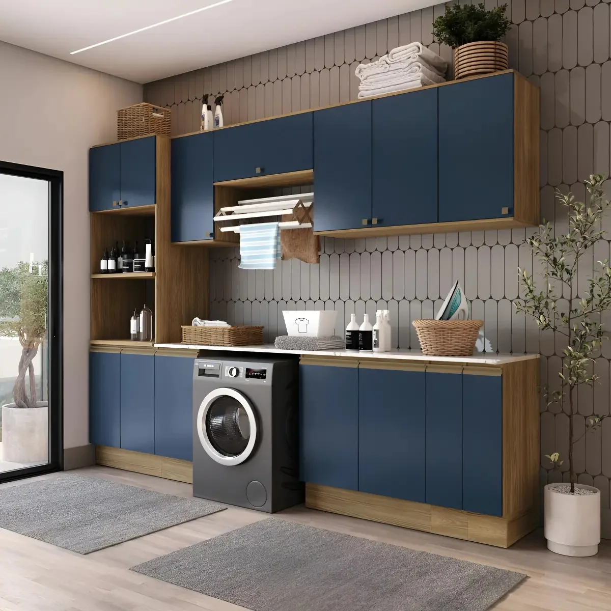 Lavanderia Modulada Kappesberg Celeste 9 Peças Azul 310,5cm