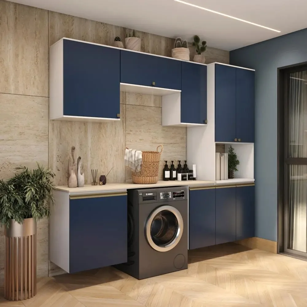 Lavanderia Modulada Kappesberg Celeste 6 Peça Azul 250cm