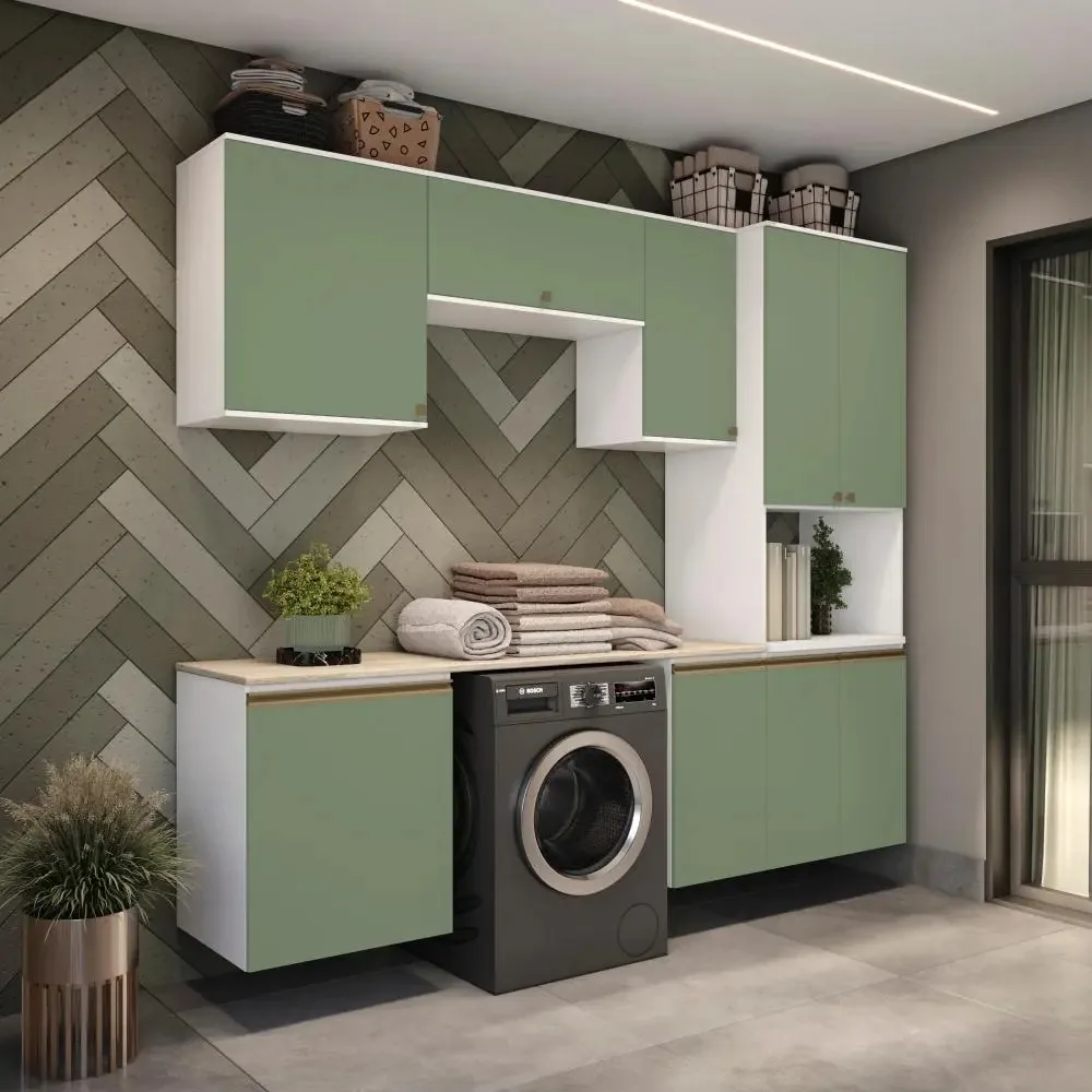 Lavanderia Modulada Kappesberg Celeste 6 Peças Verde 250cm