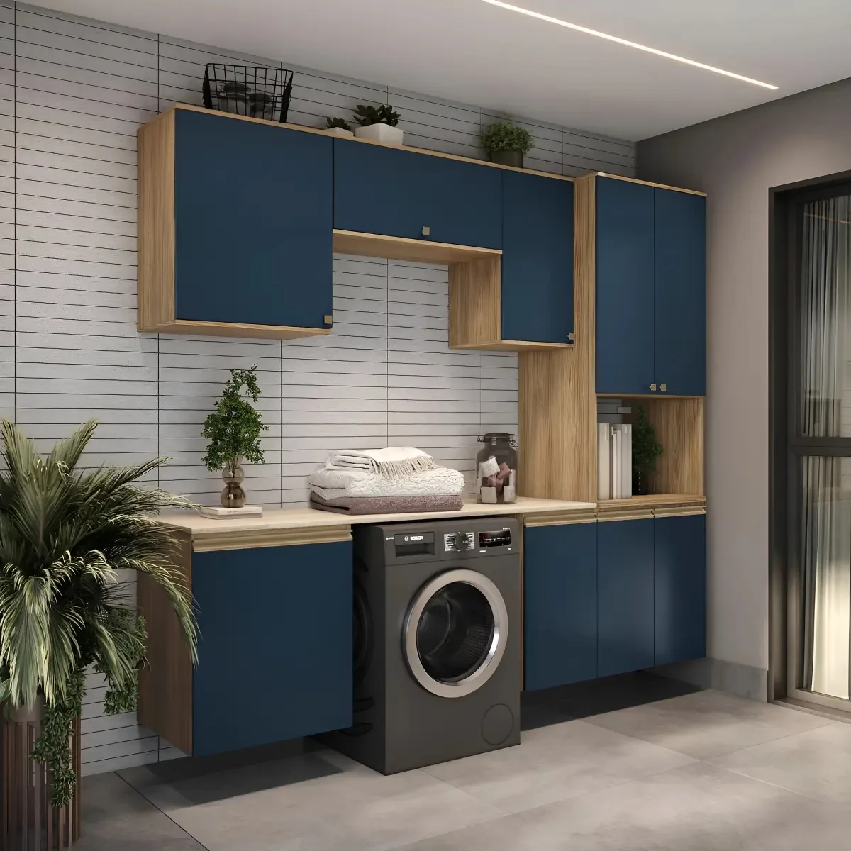 Lavanderia Modulada Kappesberg Celeste 6 Peças Azul 250cm