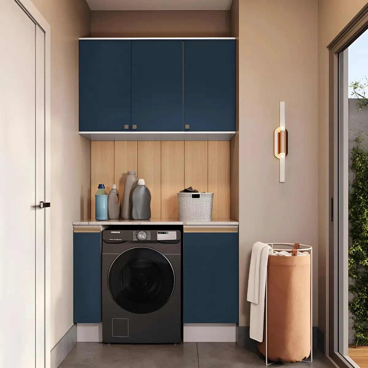 Lavanderia Modulada Kappesberg Celeste 3 Peças Azul 120cm
