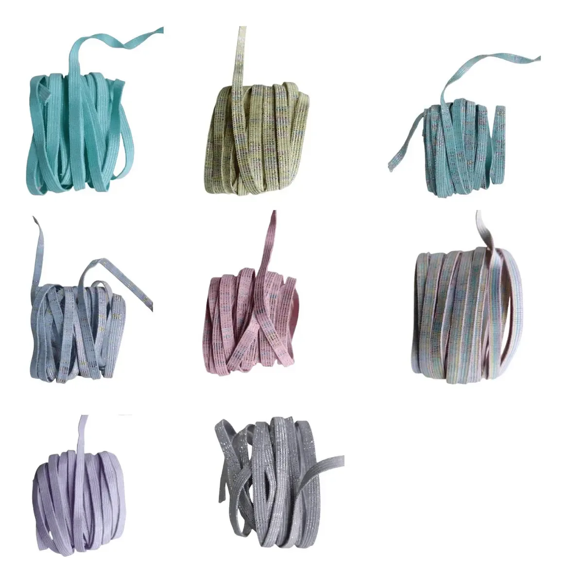 Elástico Chato 7mm Com Brilho Lurex Para Agendas e Cadernos – 16 Cores