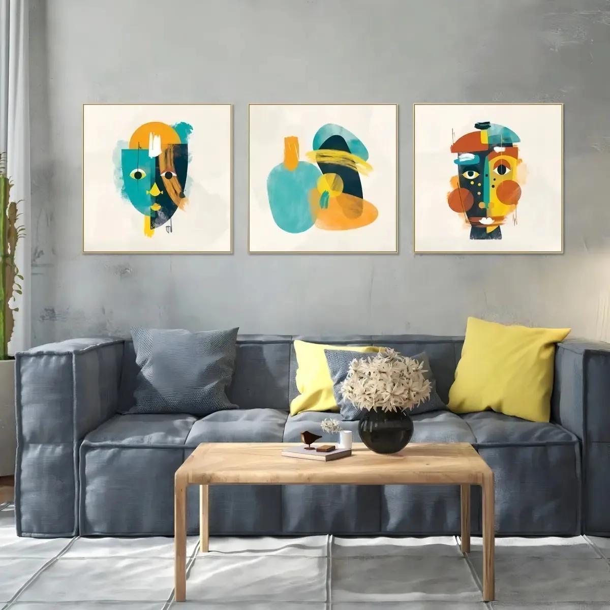 Kit 3 Quadros Arte Com Moldura Belchior
