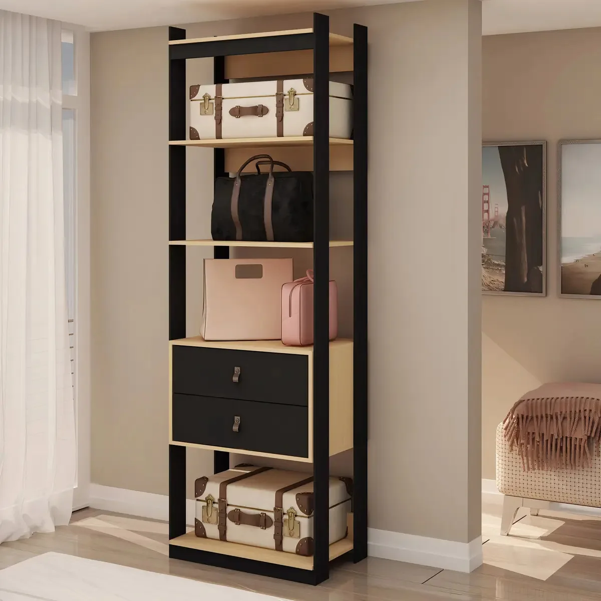 Estante Guarda Roupa Para Closet 2 Gavetas Estilo Wt
