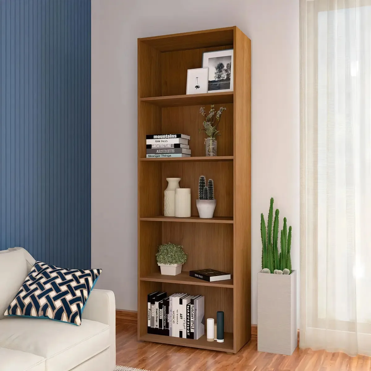 Estante Para Livros 5 Prateleiras Multy Cinamomo Jbwt