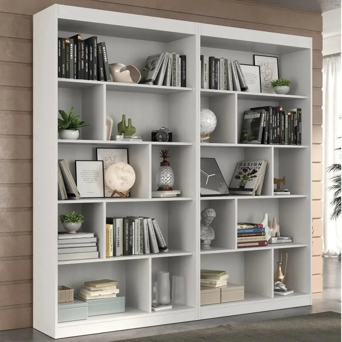 Conjunto 2 Estante Para Livros Atenas Com Nicho Ebwt
