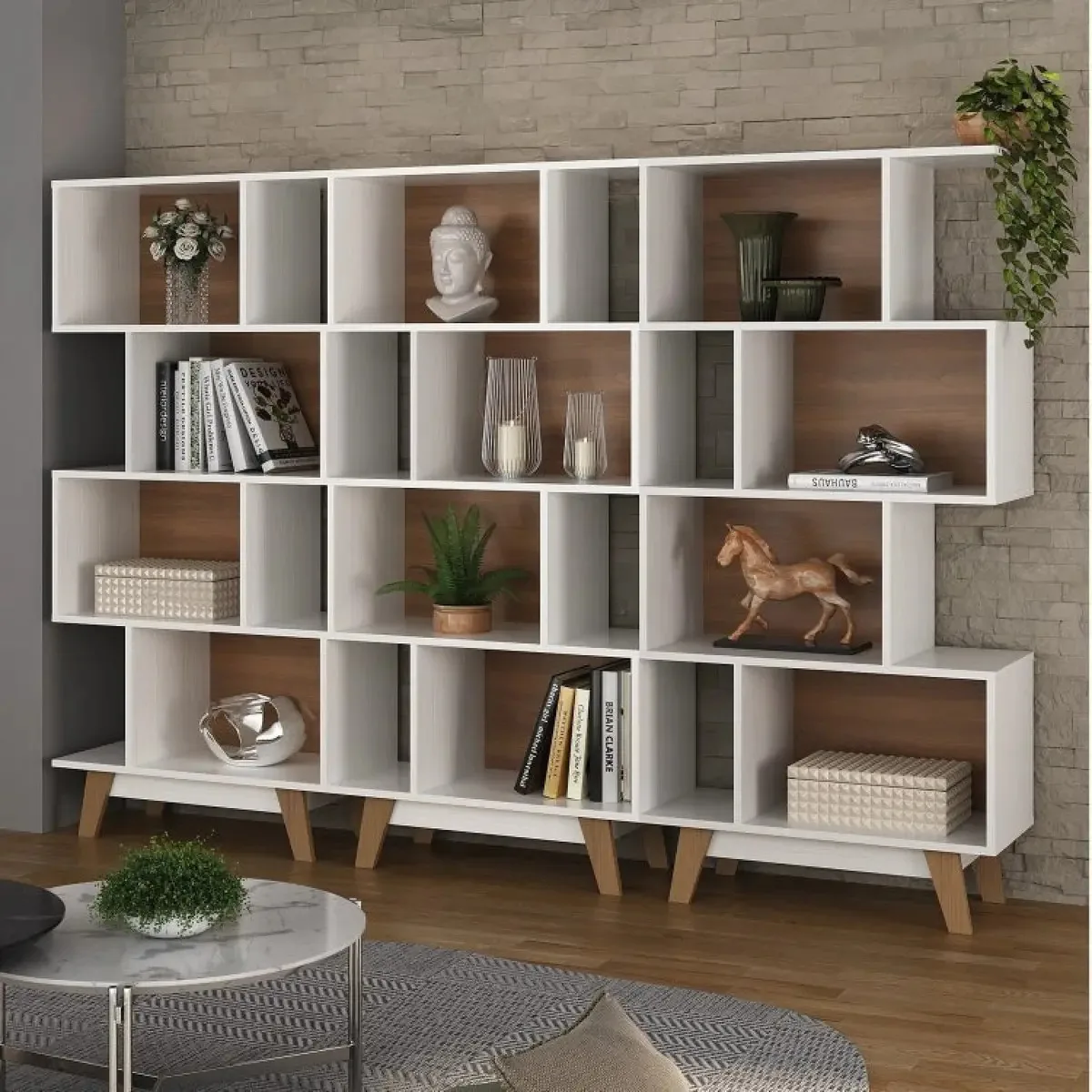 Conjunto 3 Estante Para Livros Caracas 9 Prateleiras Ej