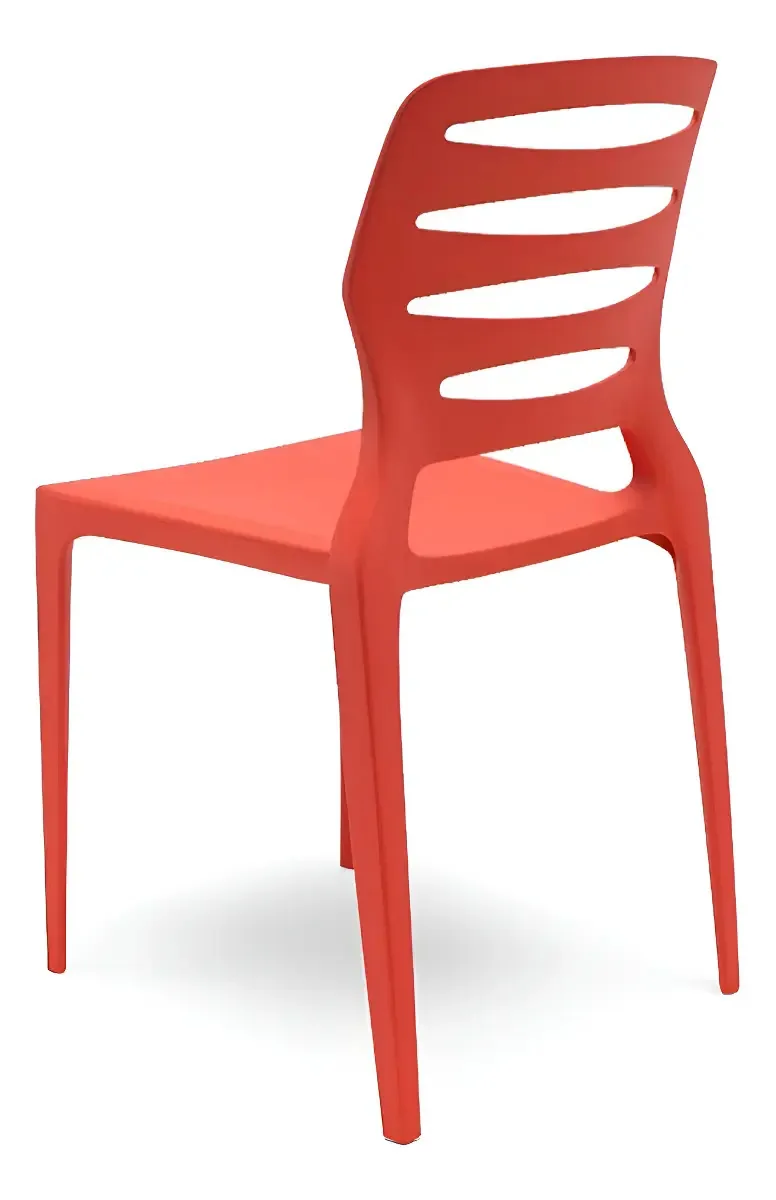 Kit 4 Cadeiras Vermelhas Plaxmetal Ville 63 Ergonômicas Modernas