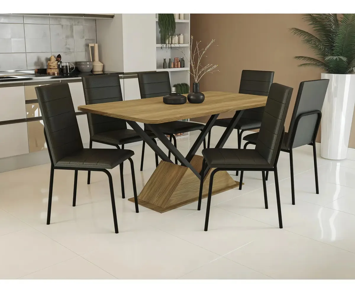 Base Tamisa Para Mesa De Jantar Nogueira/ Preto Eewt