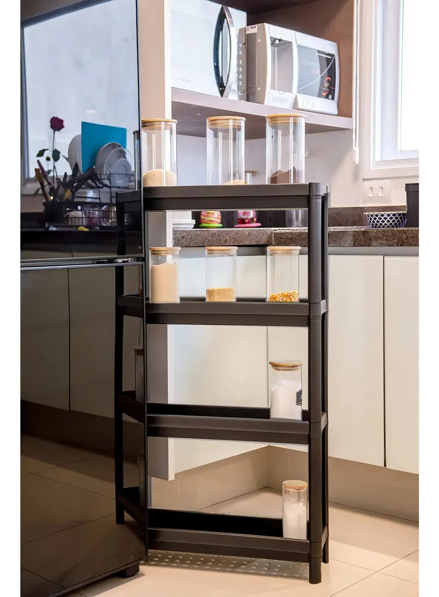Estante Organizadora Plástico 4 Prateleiras Cinza Mushroom 54x76.5cm
