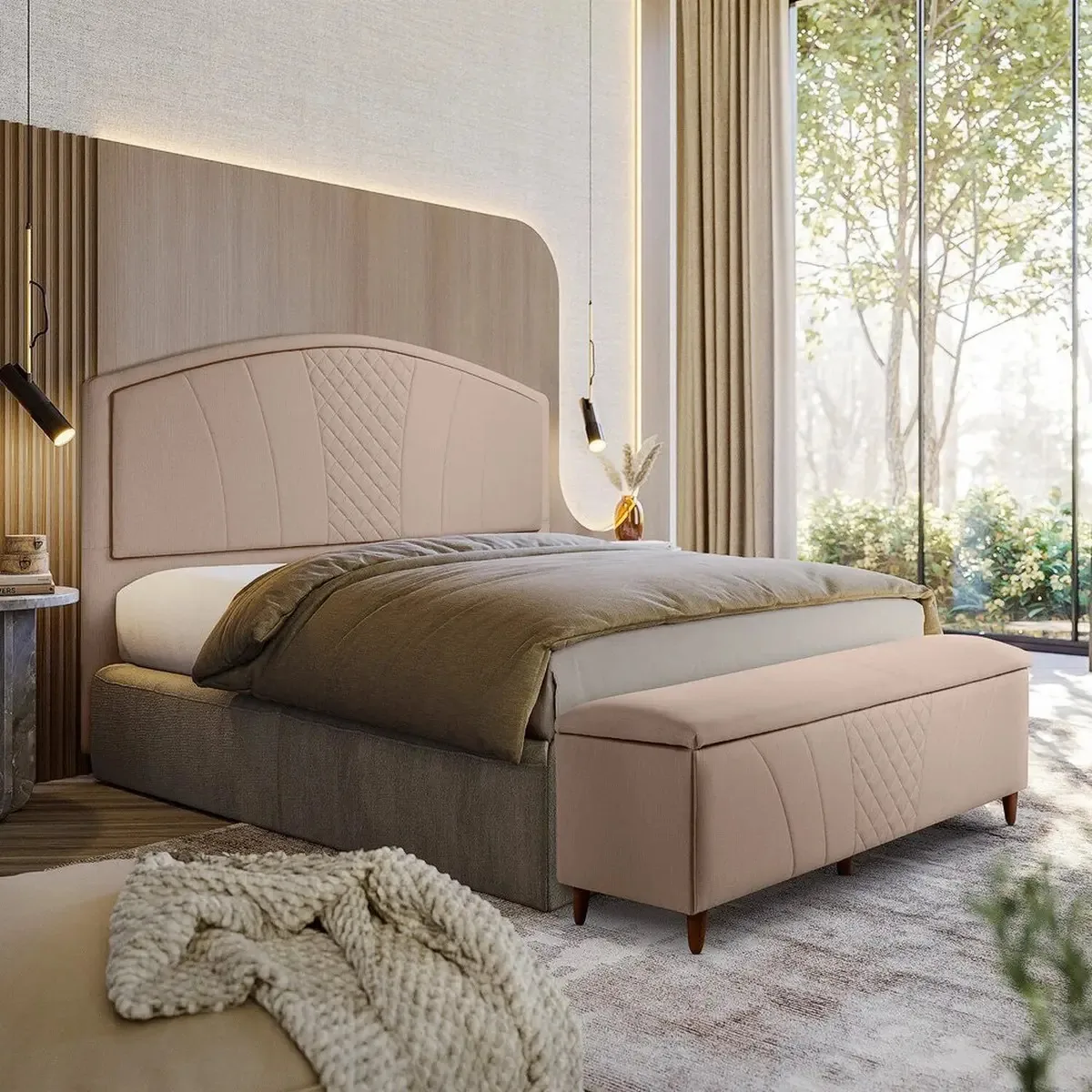 Cabeceira Casal Vicenza 140 Cm Creme Bcwt