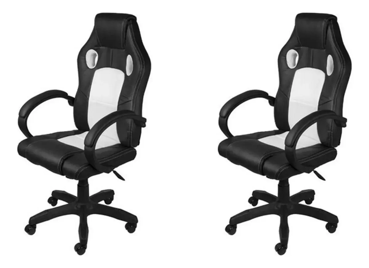 Kit 2 Cadeiras Gamer Com Relax E Braço Estofado Iewt