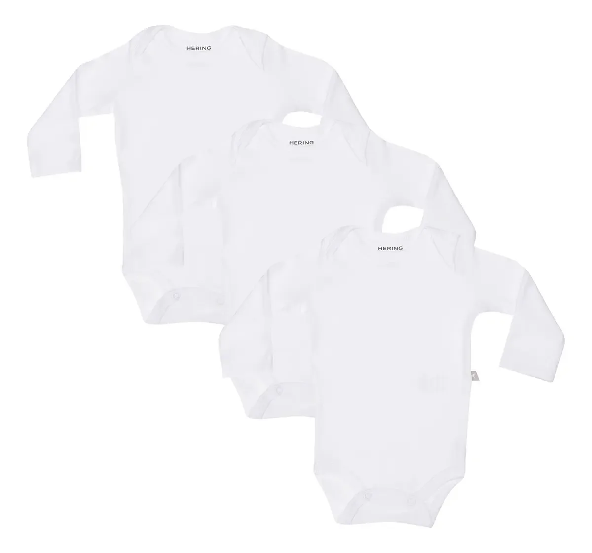 Kit 3 Bodies Infantis Para Bebês Hering Kids Cor Branco Tamanho 12