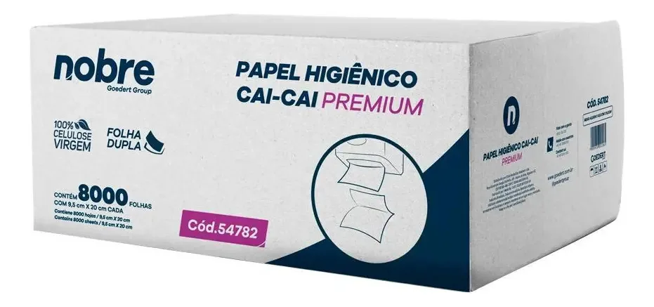 Papel Higiênico Cai Cai - 9,5x20cm - C/8000fls Premium - Nobre