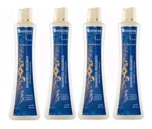 Kit 4 Shampoos Progress Midori Profissinal Salao Hair 500ml