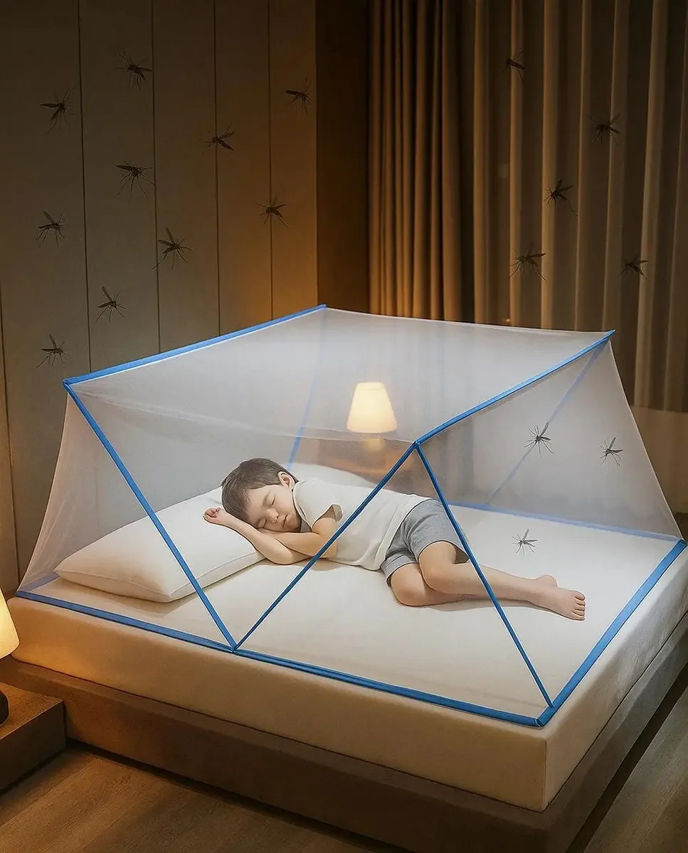 Tela Mosquiteiro Cama Casal Dobrável Portátil E Prática Tenda Bull