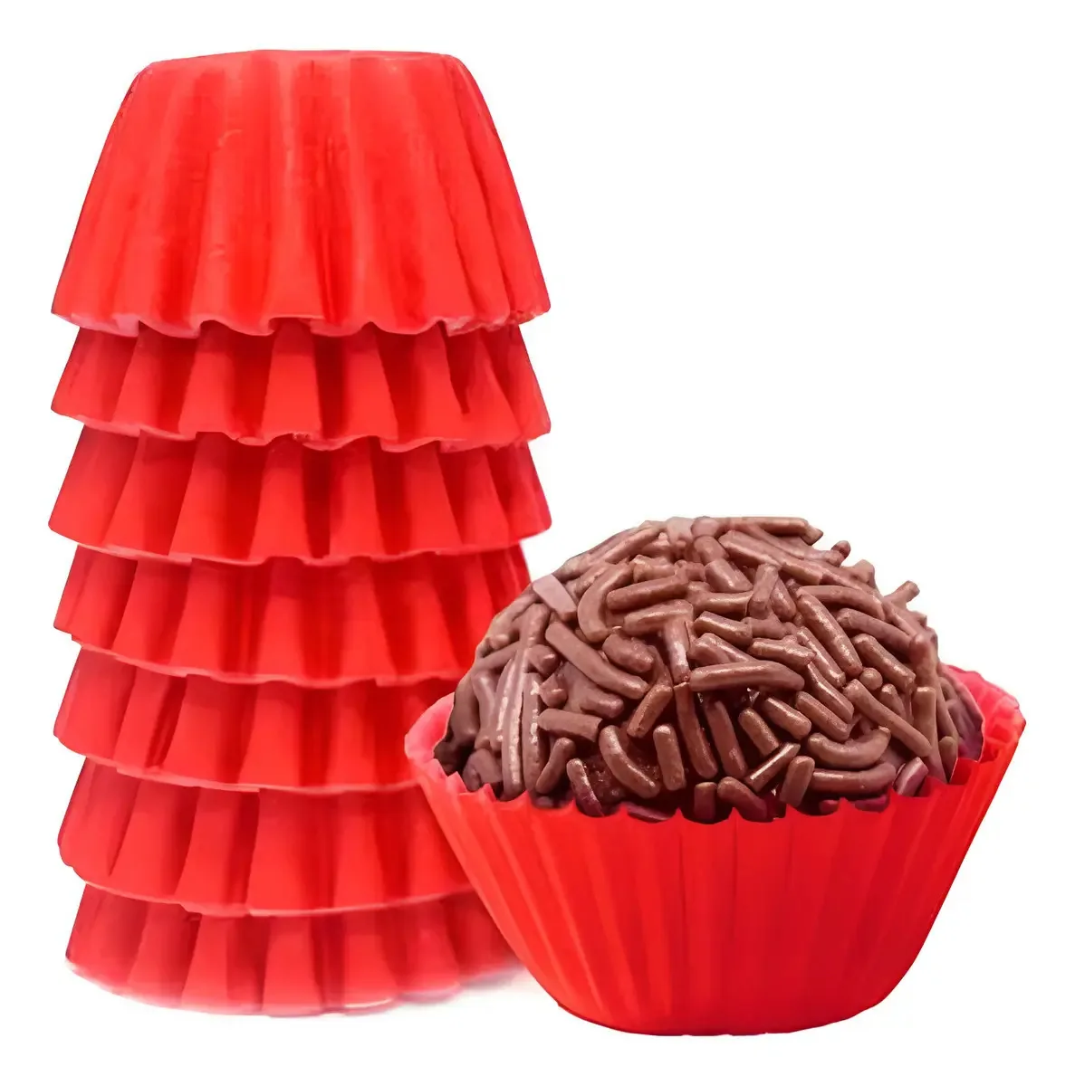 1000 Forminhas N5 De Papel Impermeável Forneáveis Brigadeiro Cor Vermelha