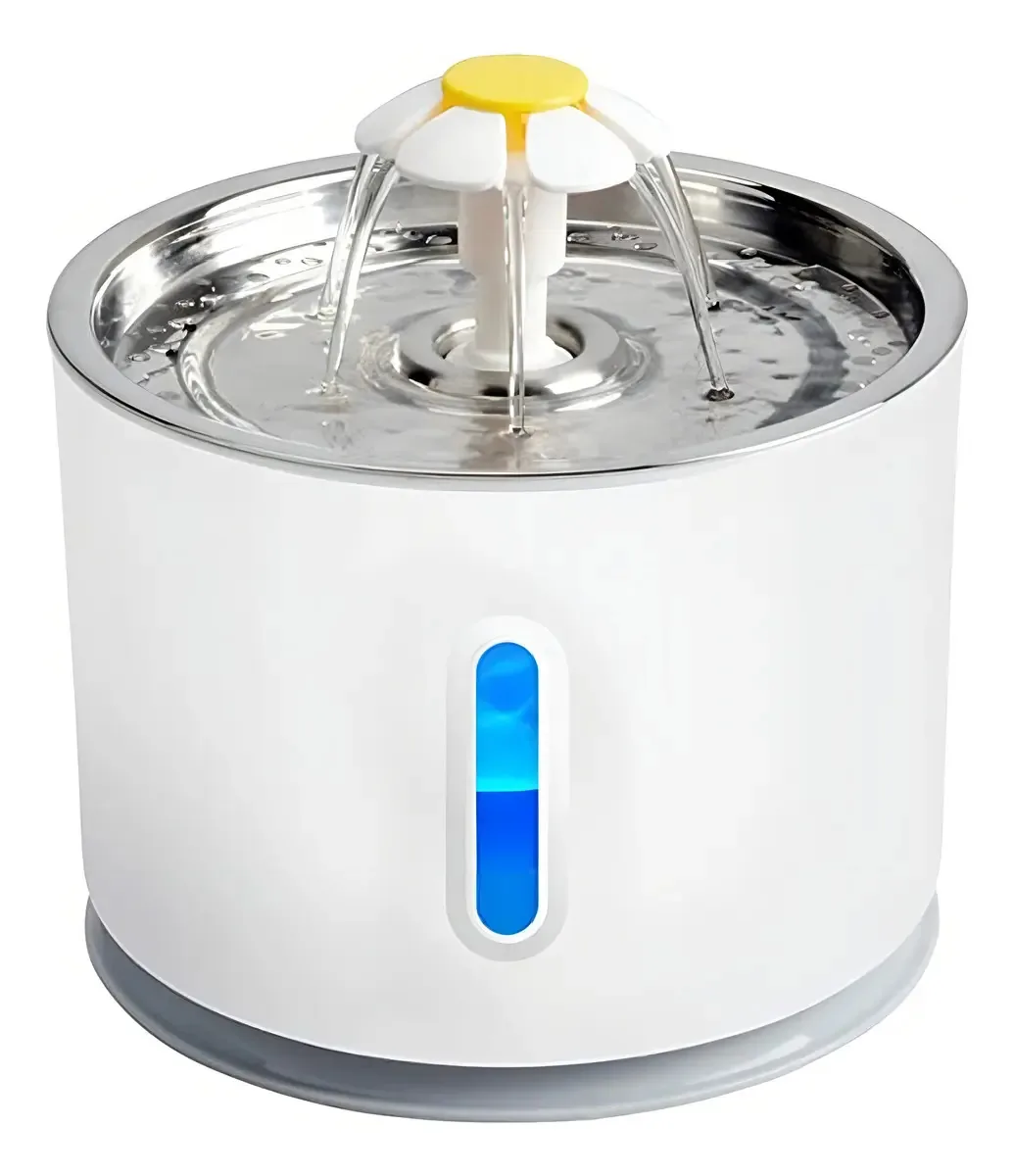 Bebedouros dispensadores automáticos para cães e gatos de estimação 2,4 L, cor branca