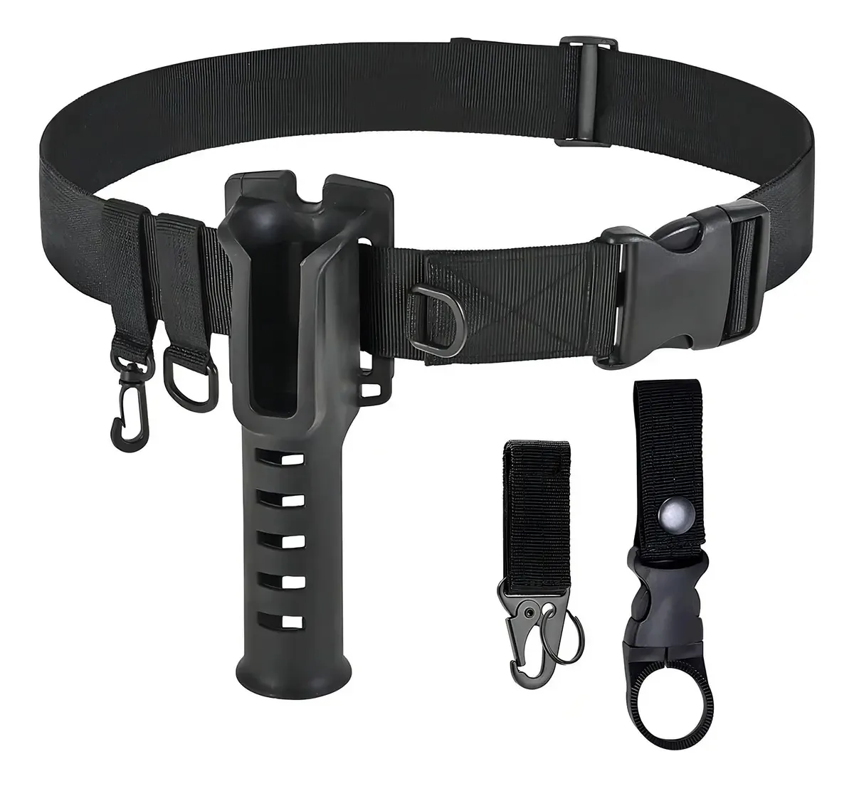 Cinto de pesca com suporte para vara de pesca - preto