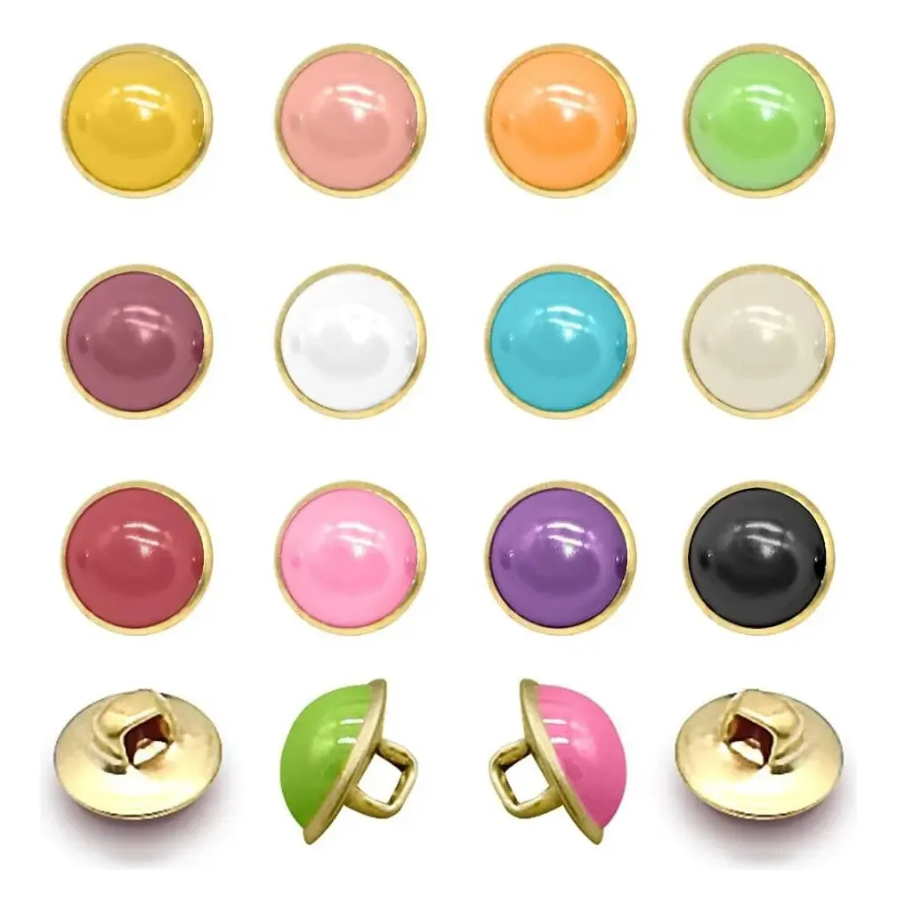 120 botões Perle com camada de cúpula de resina, 10 mm