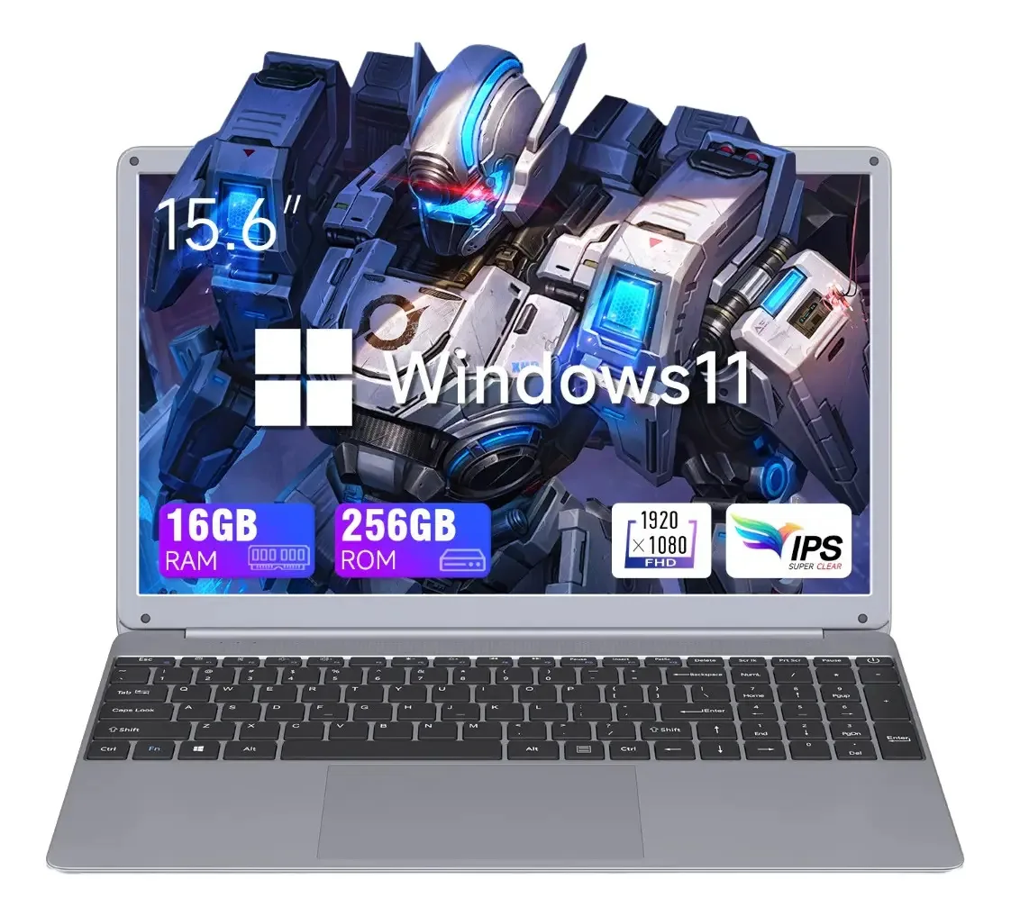 15.6 Notebooks Intel Core i3-5005U 16 GB+256 GB SSD Win11 Pro cor cinza