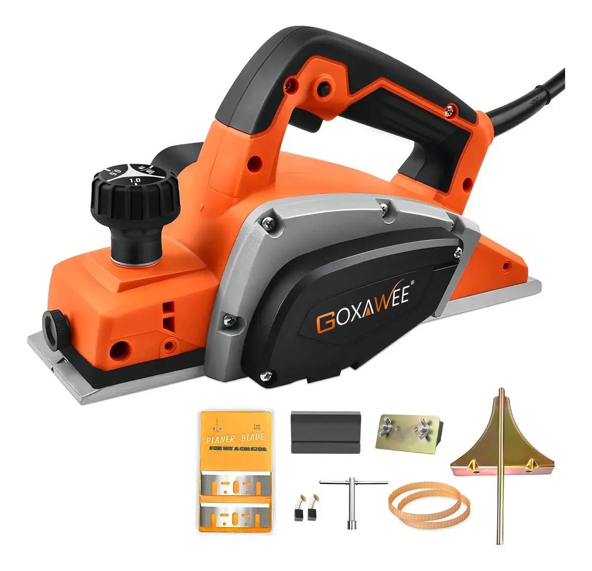 Plaina elétrica manual Goxawee G5289 8.2cm cor laranja